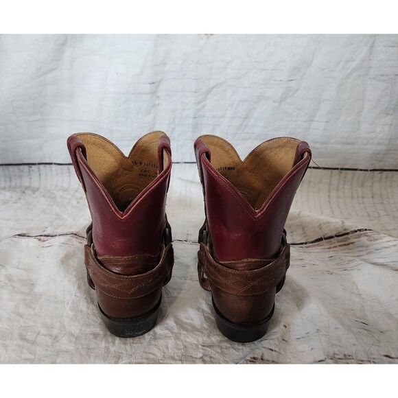 Frye Billy Short Western 2 Tone Harness Boot Size 10B - Picture 4 of 7